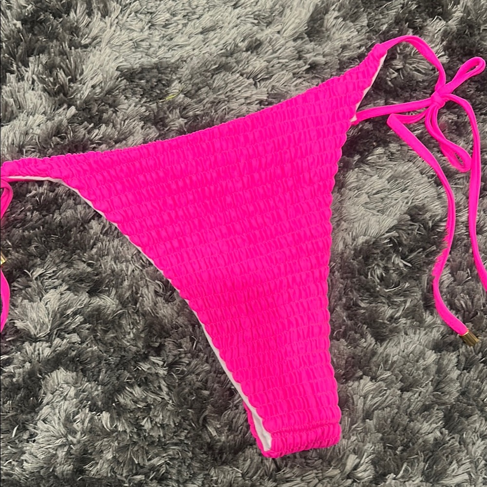 Hot Pink Ruched Bikini Bottom - Picture 5 of 5